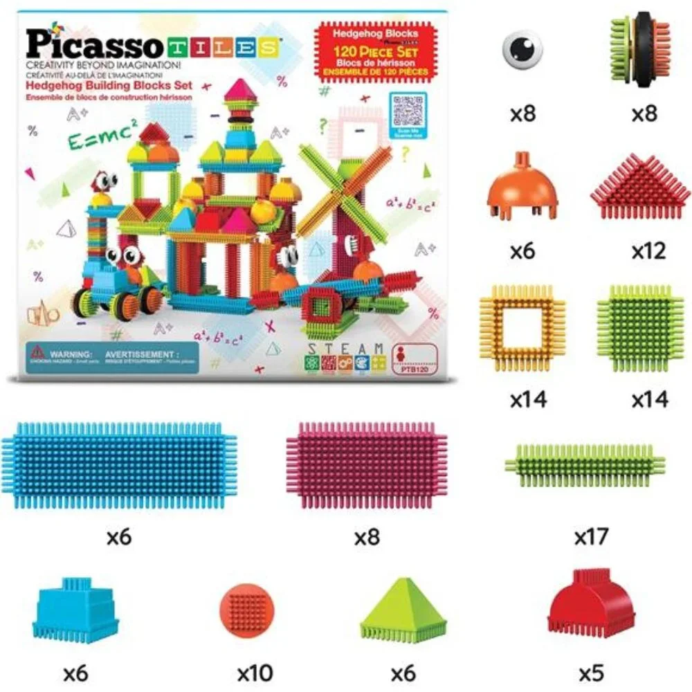 Kids 120pcs Hedgehog Interlocking Building Blocks Tiles Construction Toy‎ Set